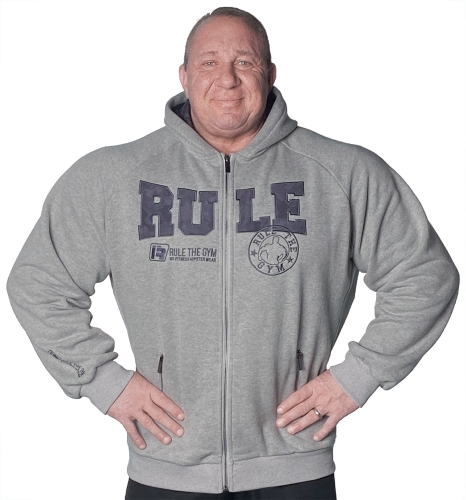 Hoodie-Kapuzenjacke "Heavy" (Grau-Schwarz) mit Flex-Zonen