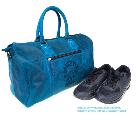 Sport- & Reisetasche (blau/petrol Vintage-Leder)