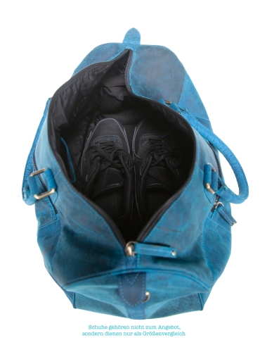 Sport- & Reisetasche (blau/petrol Vintage-Leder)