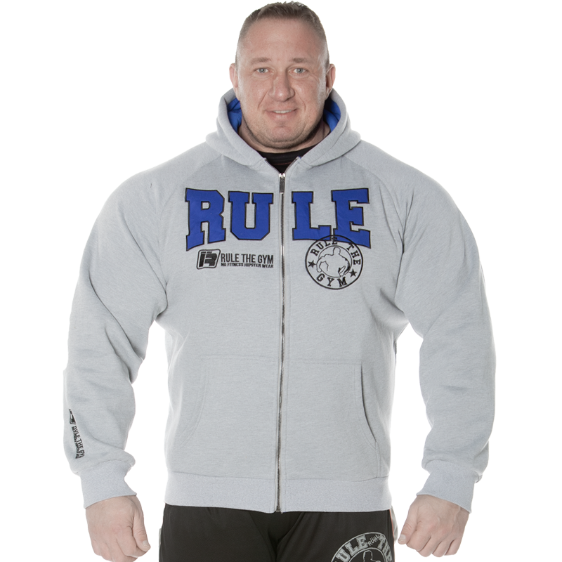 Hoodie-Kapuzenjacke "Heavy"  (grau-blau) mit Flex-Zonen