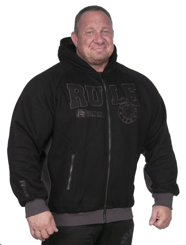 Hoodie-Kapuzenjacke "Heavy" (schwarz) mit Flex-Zonen